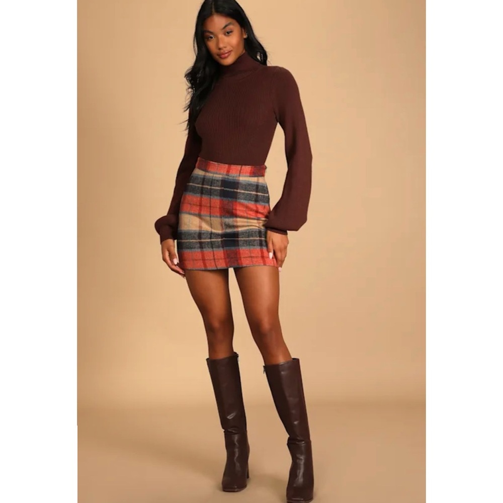 Lulu's Mad for Plaid Mini Skirt NWOT - Picture 5 of 9